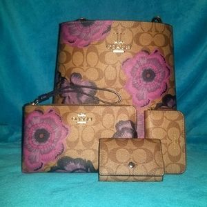 Coach Signature Canvas Bucket Bundle